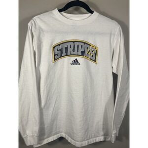 Vintage 90s ADIDAS Stripes Long Sleeve Shirt Made in USA Adult XL White (M)